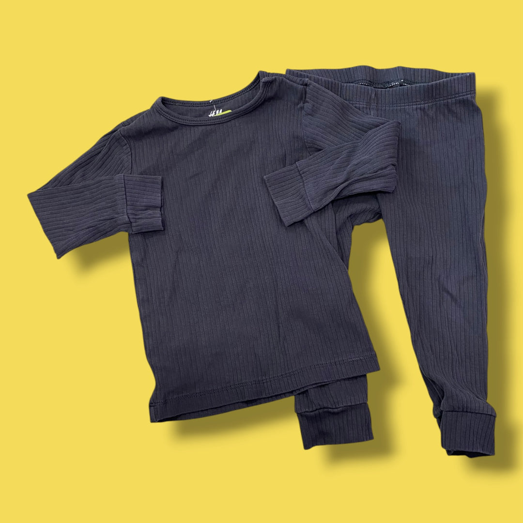 Grey H&amp;M Ribbed Set, 12-18m