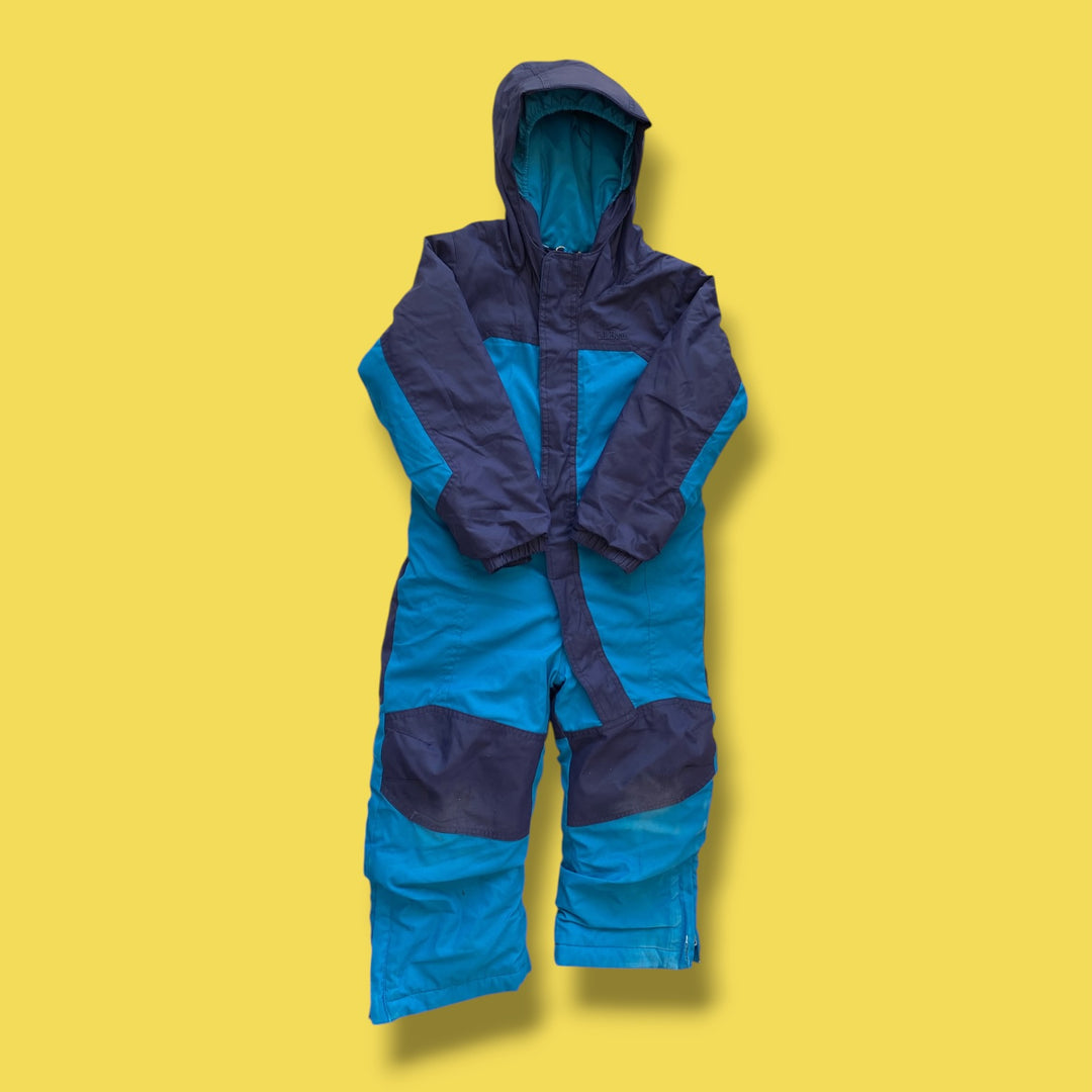 blue ll bean snowsuit some small rips, 4Y