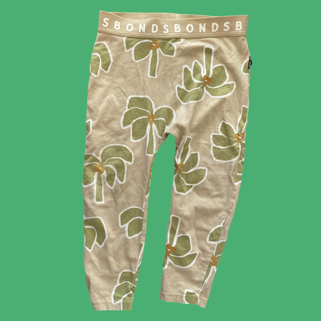 brown Bonds palm tree pants, 18-24m