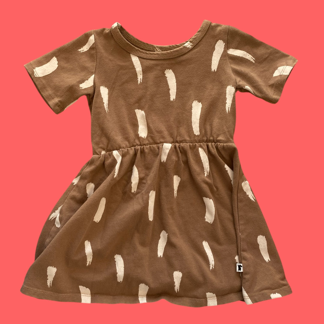 brown/white Little &amp; Lively dress, 1/2y