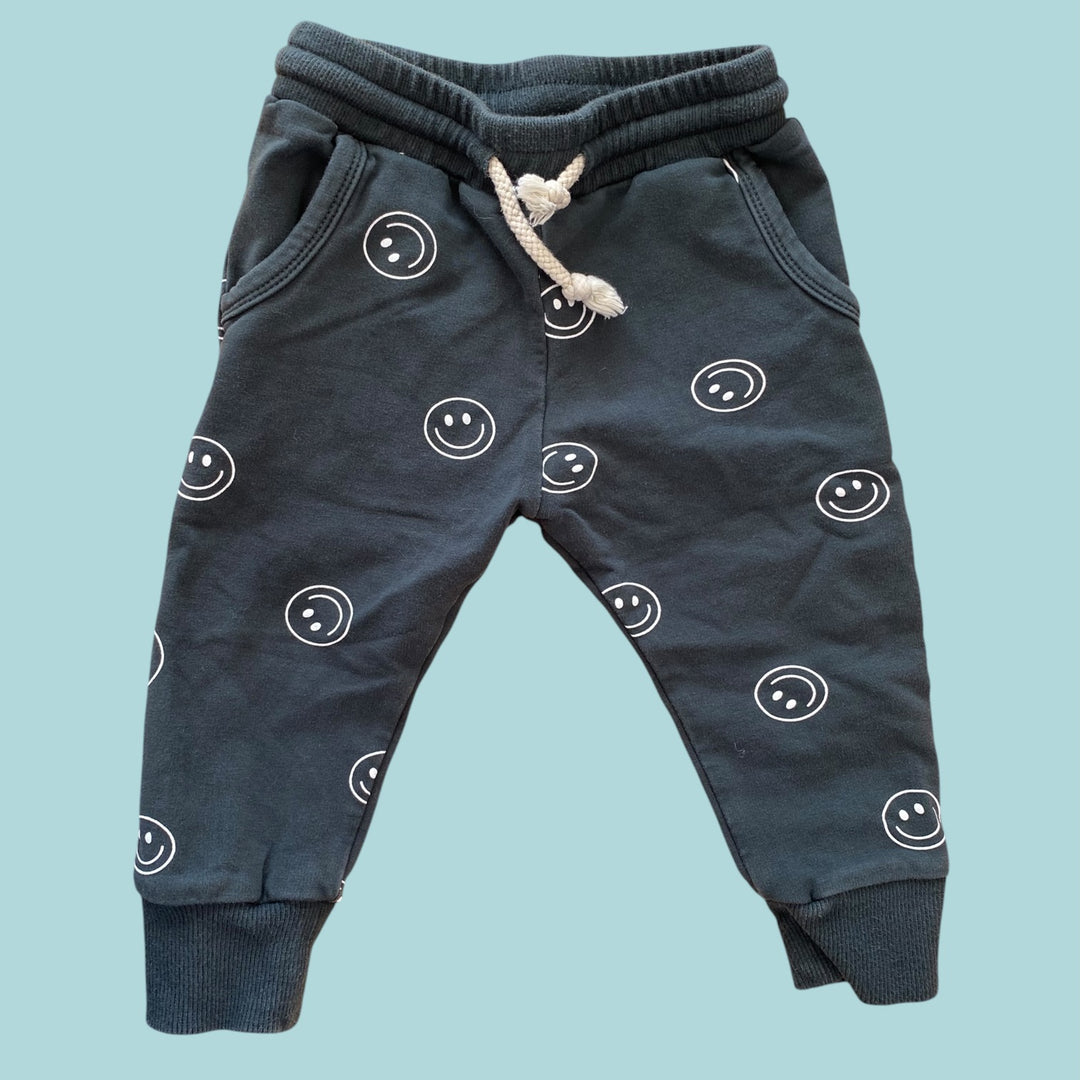 black Mebie Baby smile joggers* as is marks, 18m