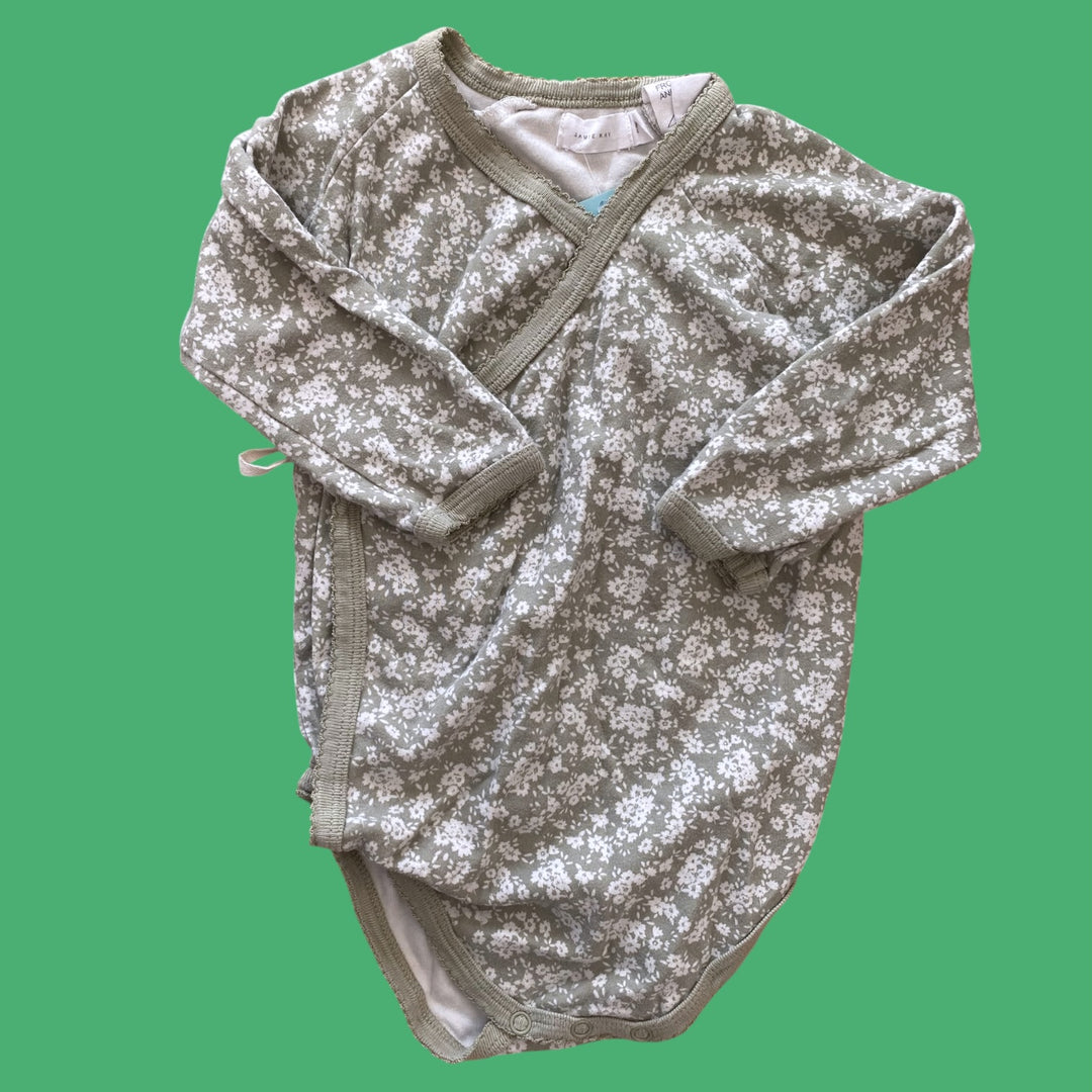 sage Jamie Kay floral wrap bodysuit, 2Y