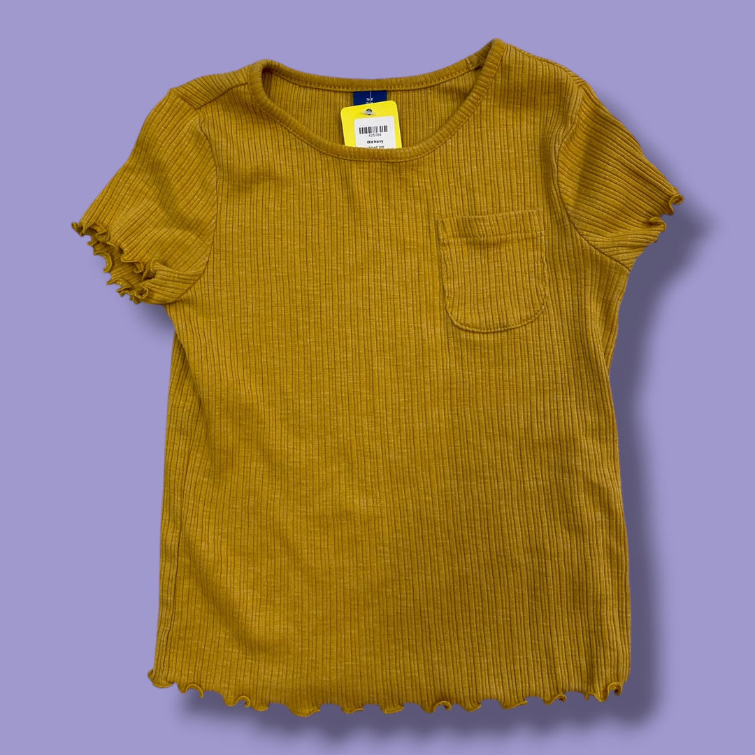 Mustard Yellow Old Navy ribbed tee , 5Y