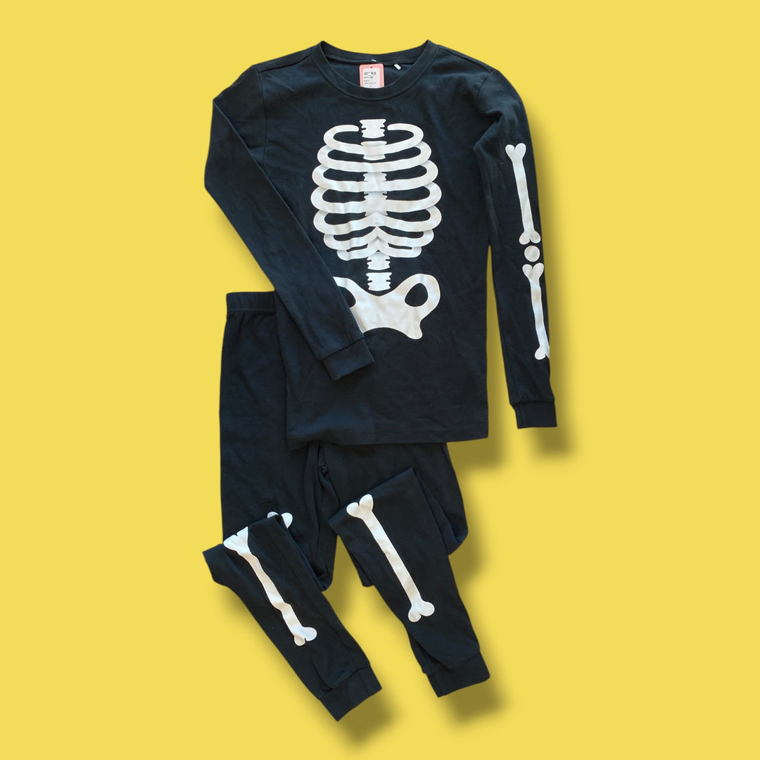 black petit lem skeleton pjs, 14y
