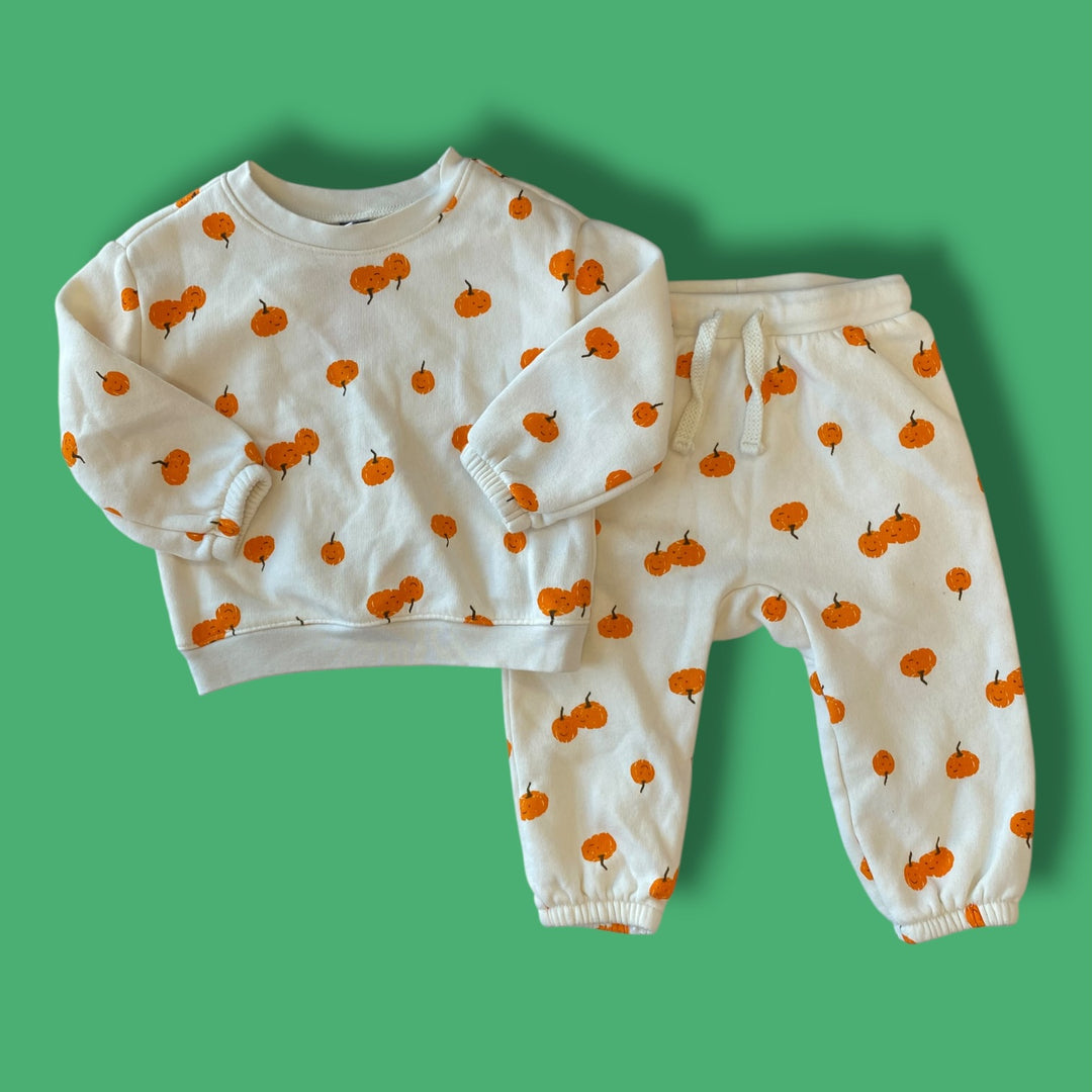 Orange/Tan Old Navy 2 piece set, 12-18m