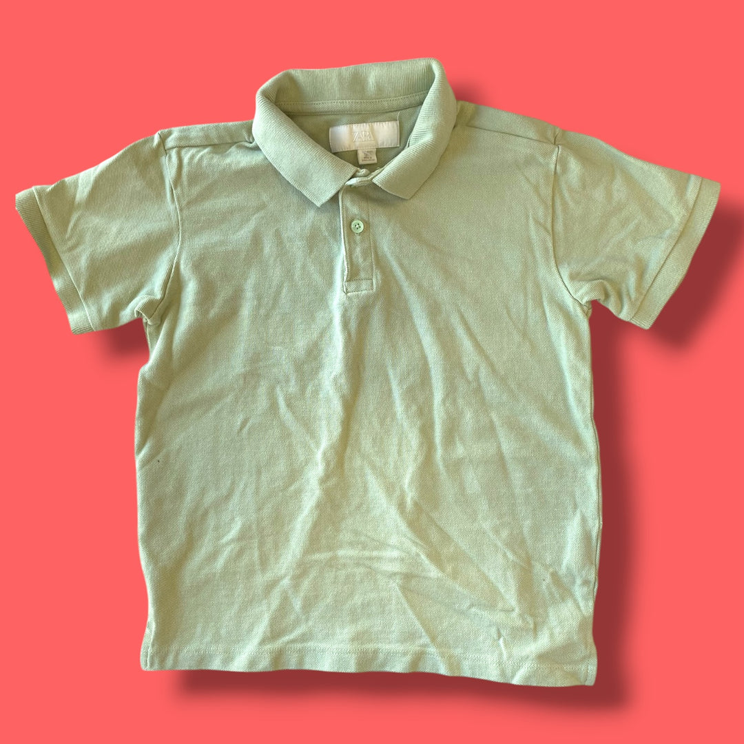 green zara polo t-shirt, 7/8y