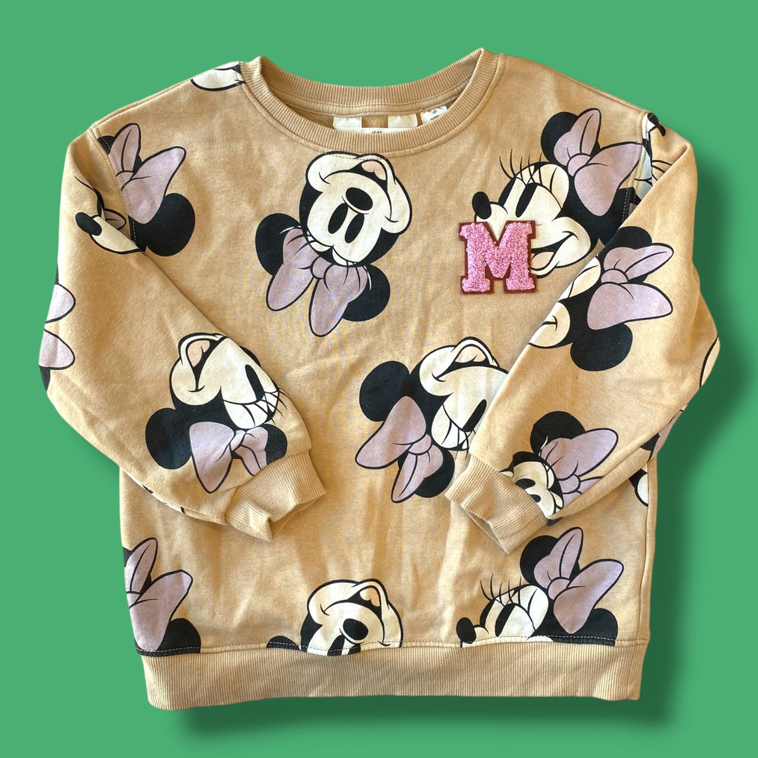 beige h&amp;m minnie sweatshirt, 5/6y