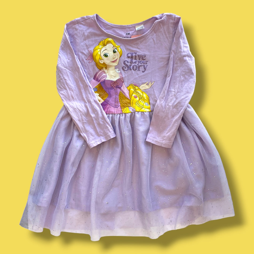 Purple H&amp;M repunzel tulle dress, 2-4Y