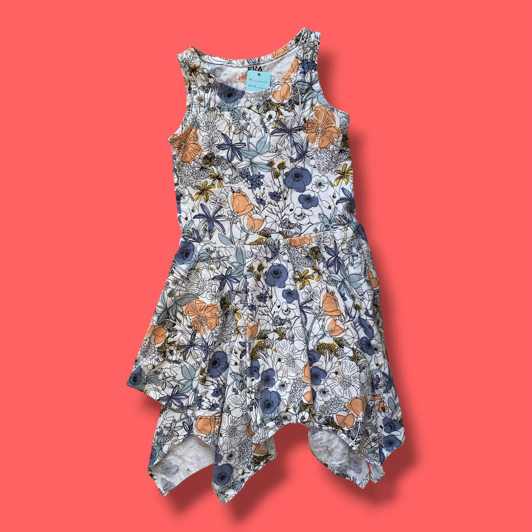 white Joe Fresh floral dress, 6Y