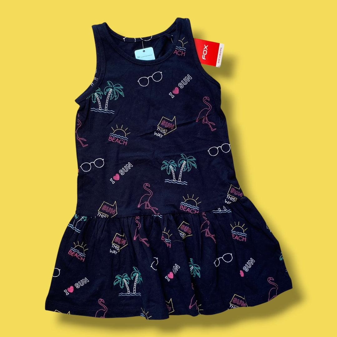 blue Fox beach patterned dress, 6Y