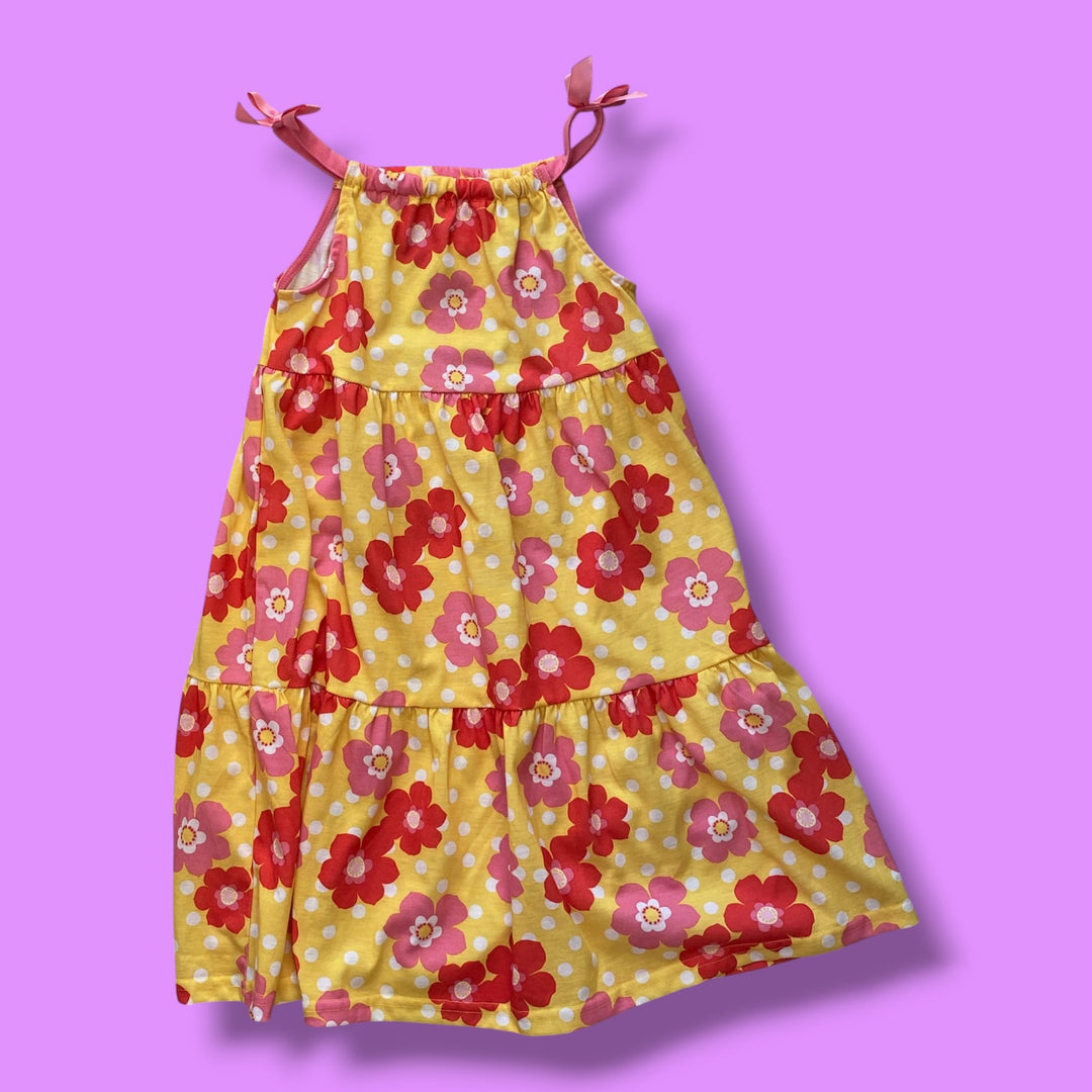 yellow Gymboree floral dress, 6Y