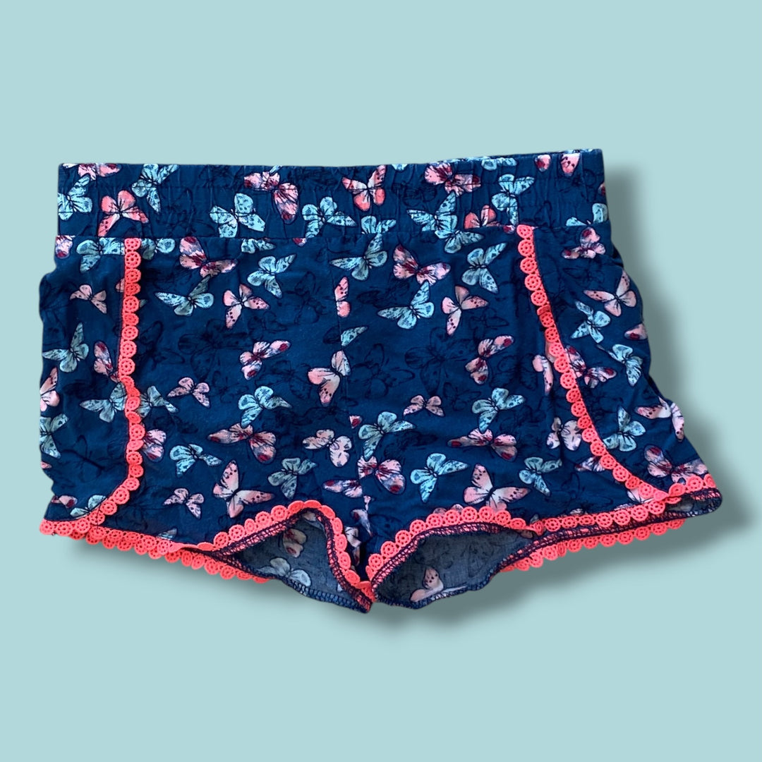 Blue Primark butterfly shorts, 5/6y