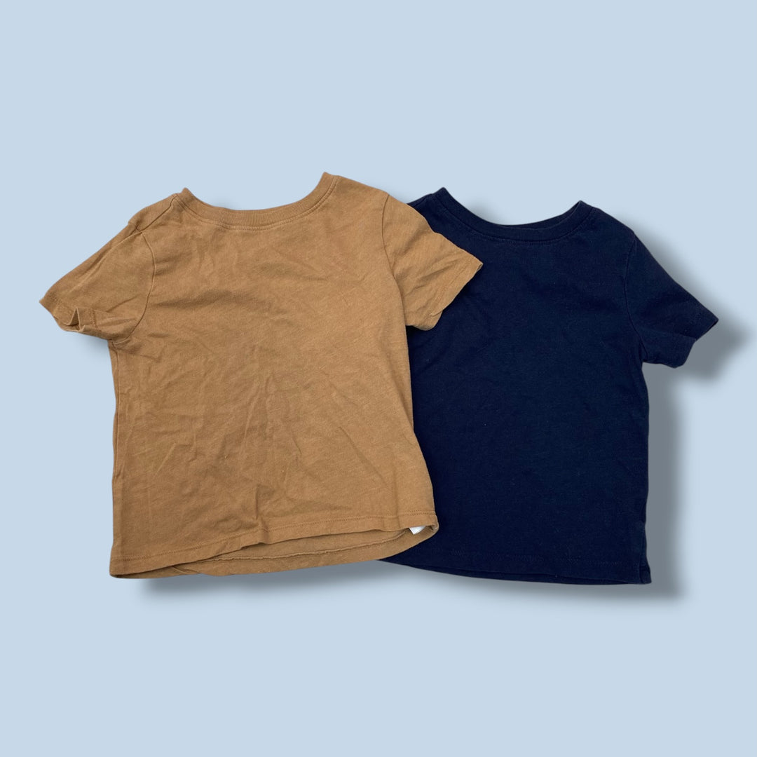 blue/brown Old Navy set of 2 tees, 3Y