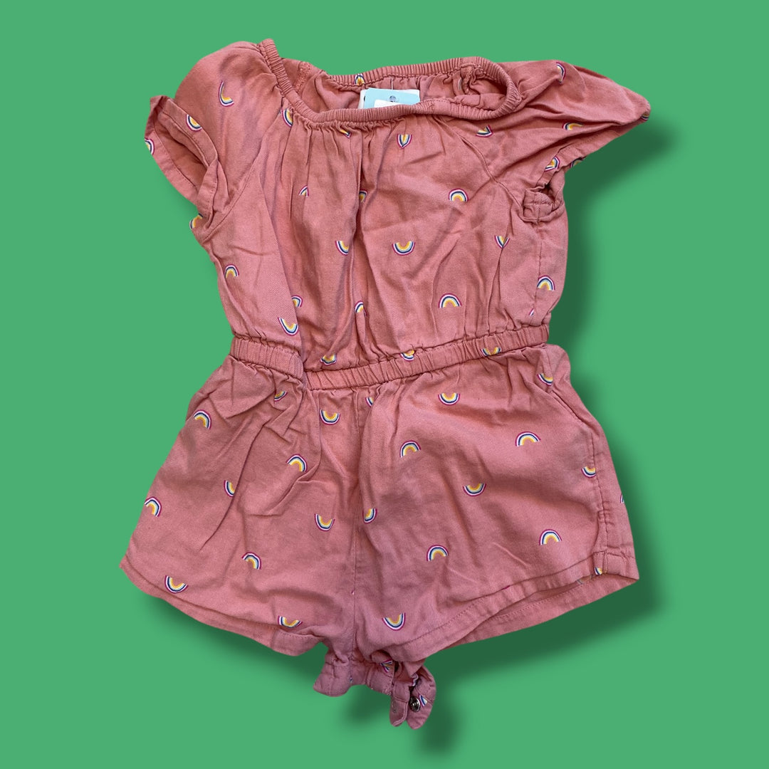 pink Old Navy rainbow romper, 18-24m