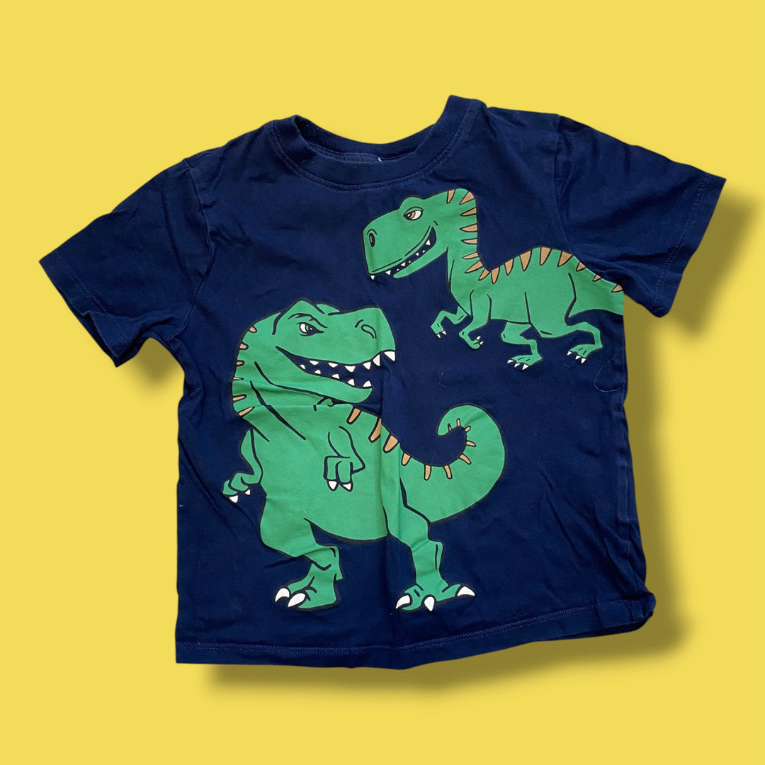 Blue H&amp;M dino tee, 2-4Y