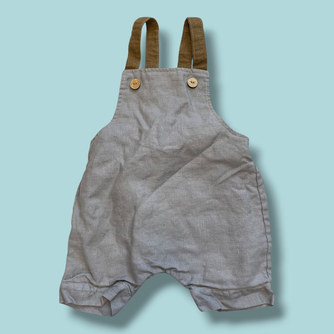 Grey little dashing darling overalls, 6-12m