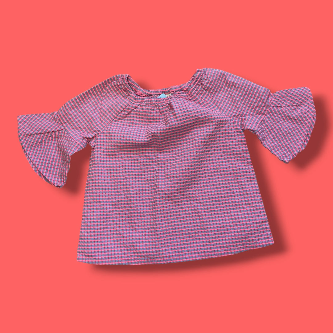 pink/purple Cat &amp; Jack gingham long sleeve, 4Y