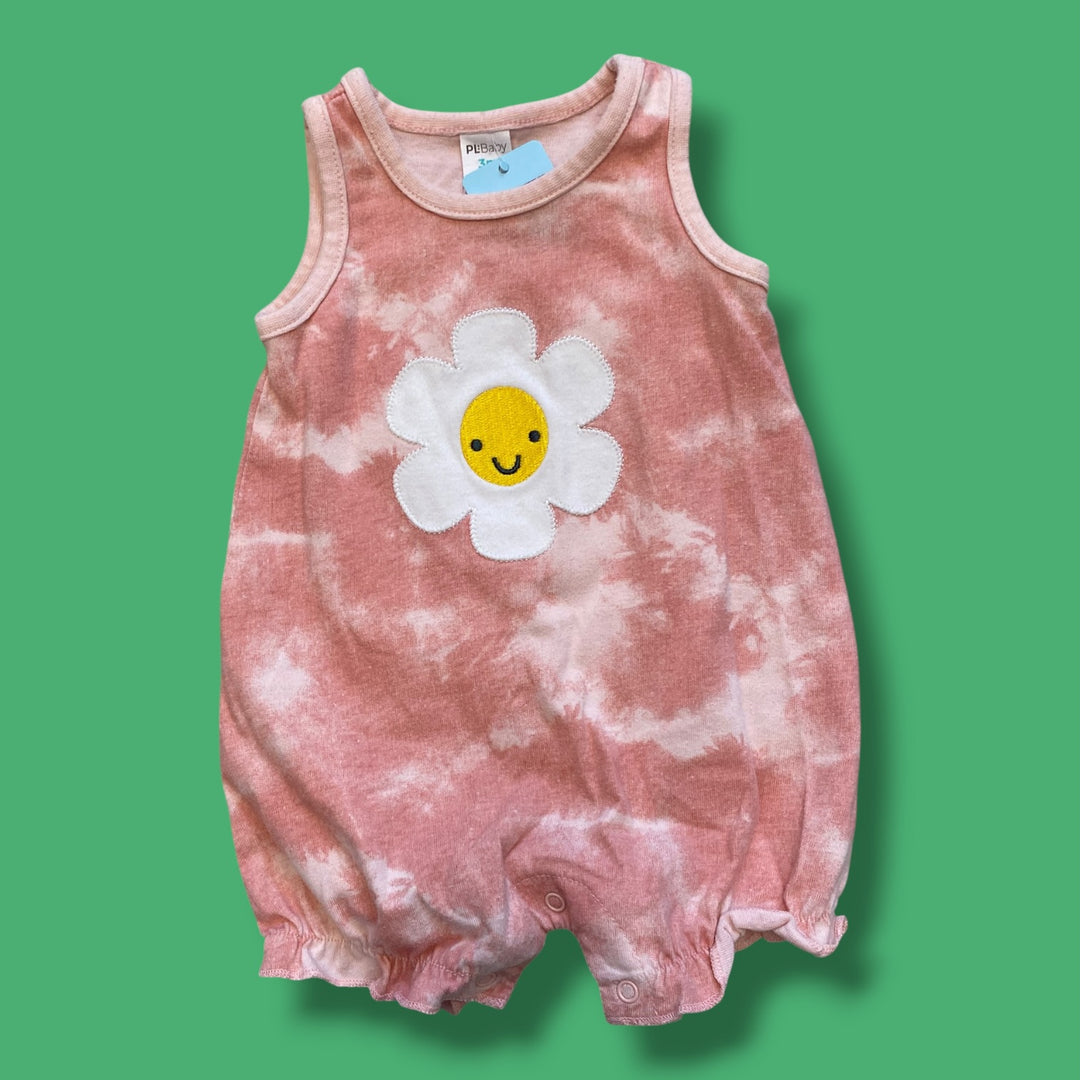 pink PL Baby flower romper, 3m