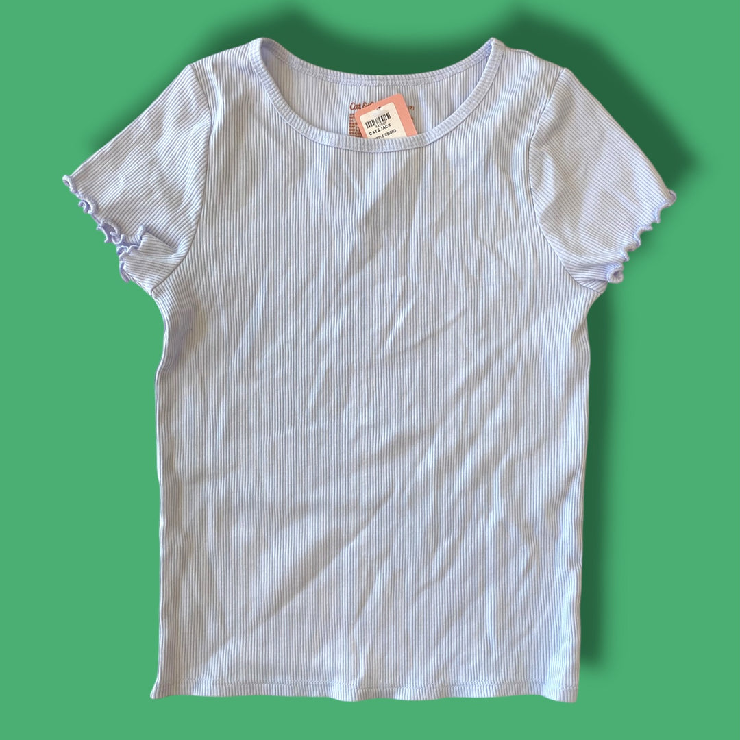 purple cat&amp;jack ribbed tee, 6/7y