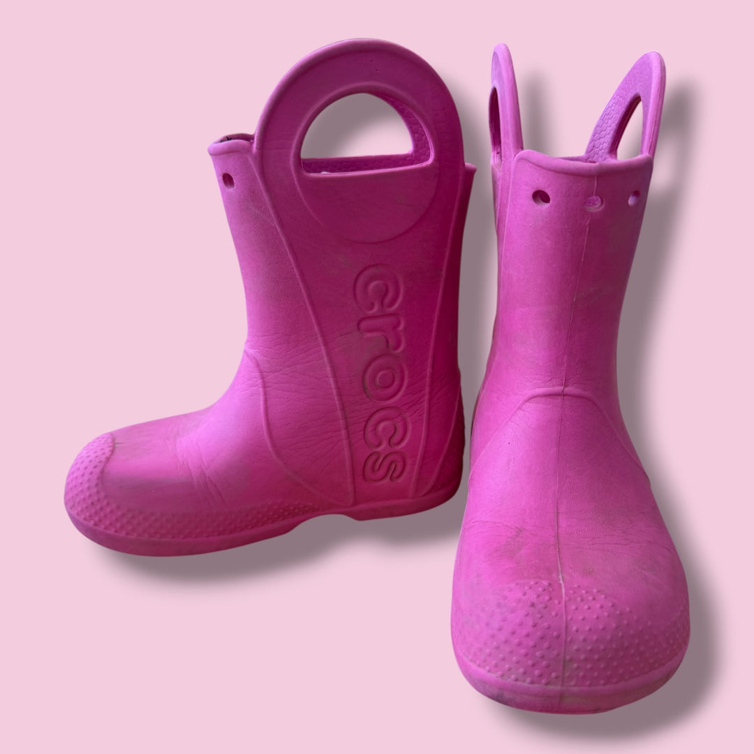 Pink Crocs Rainboots, 11.0