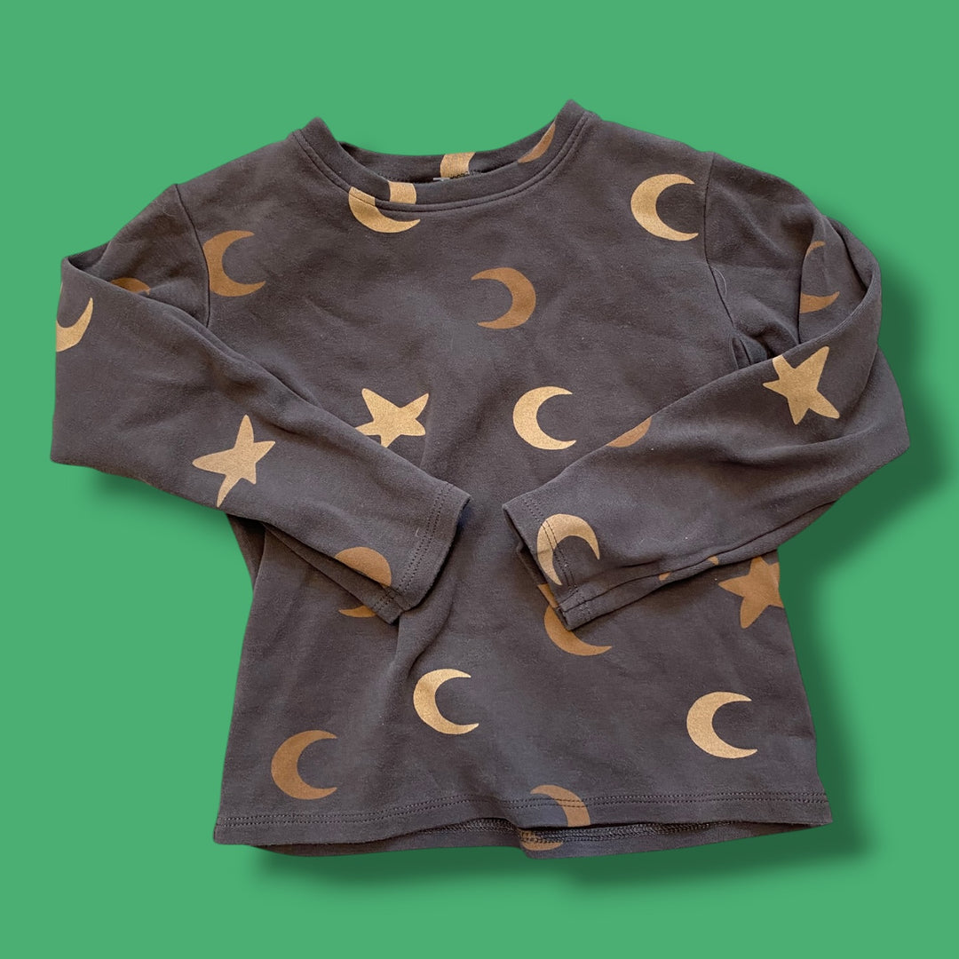 Brown Zara moon sweater, 4Y