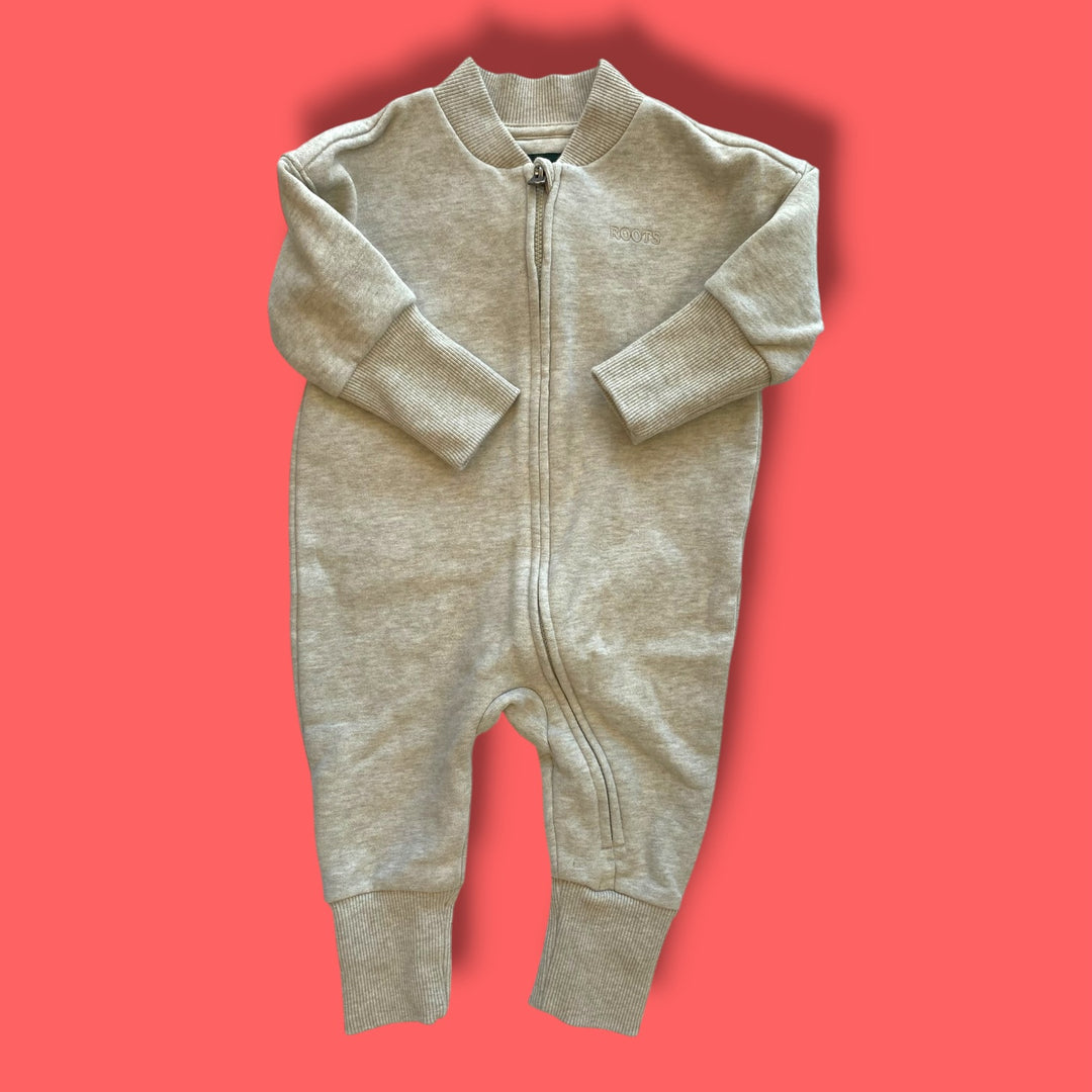 Tan Roots Romper, 6-12m