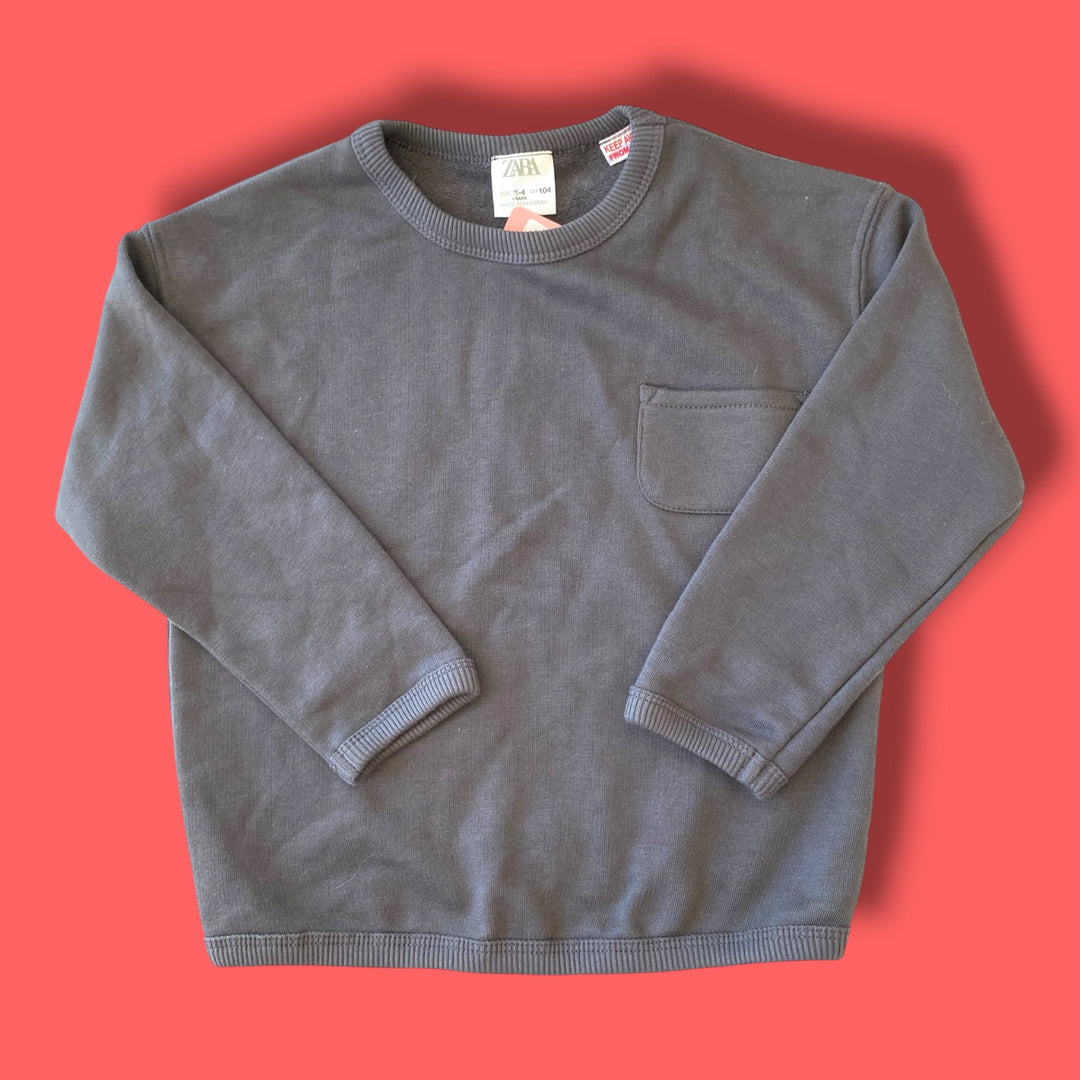 grey zara sweatshirt, 3/4y