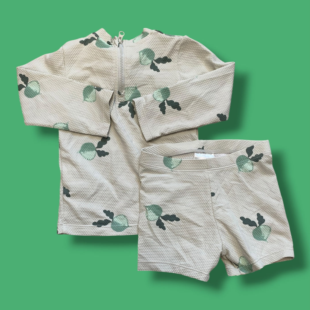 cream H&amp;M 2 piece swim, 9-12m