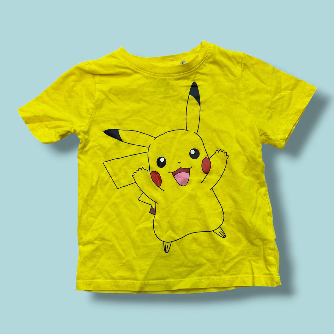 yellow H&amp;M pikachu tee, 2-4Y
