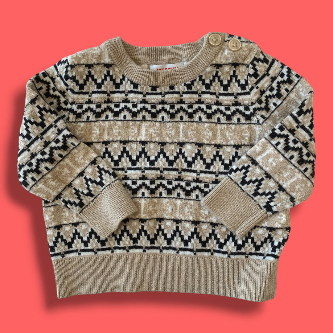 brown joe sweater, 3-6m