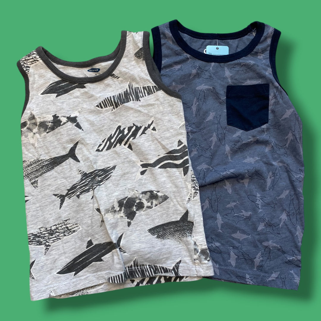 Grey Mixed sets set of 2 shark tanks, 4Y