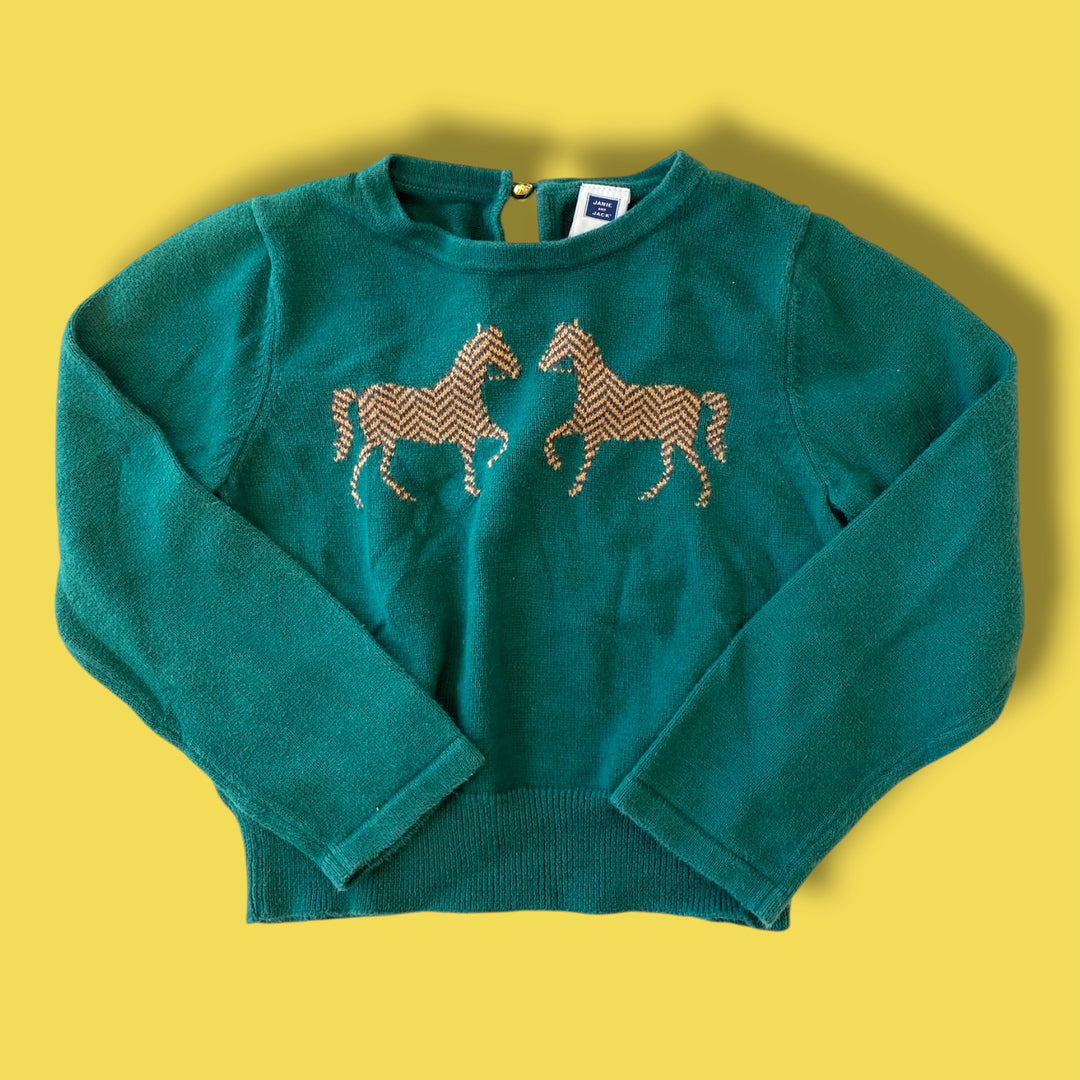 Green Janie &amp; Jack Sweater, 3Y