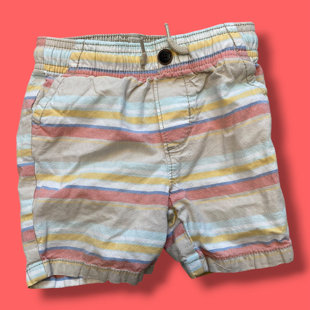 beige Oshkosh striped shorts, 18m