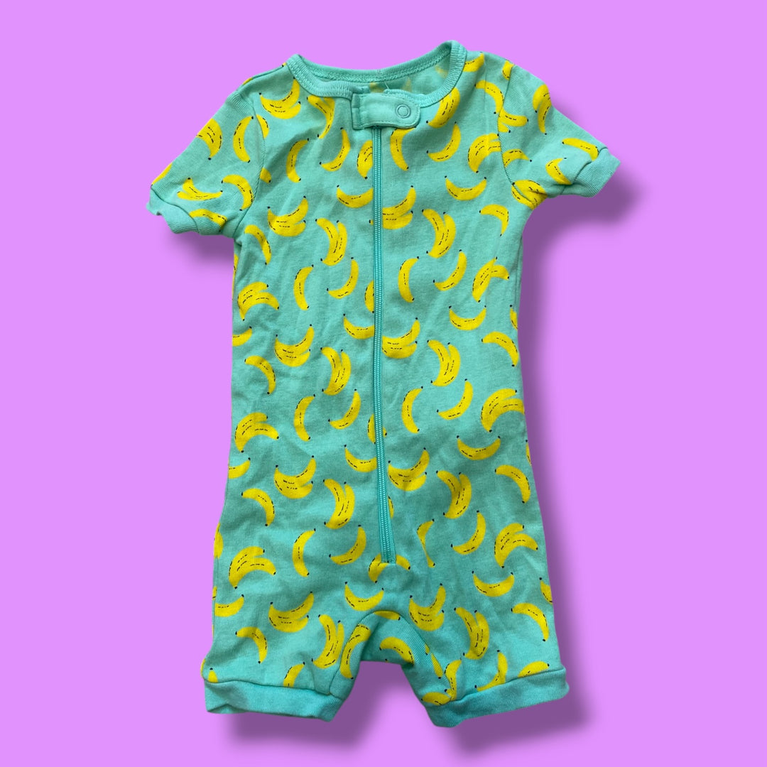 green Joe Fresh banana romper, 6-12m