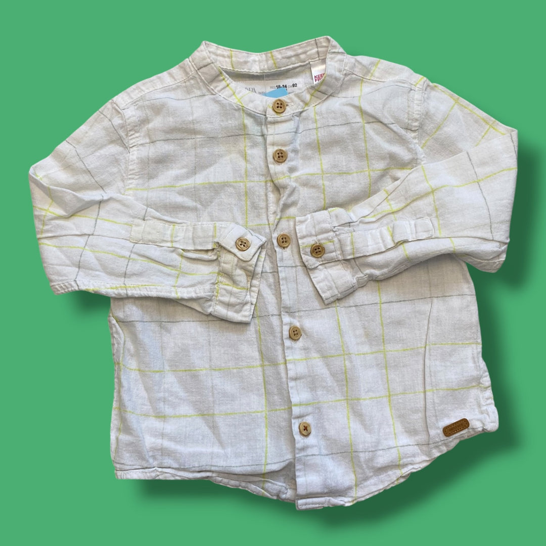 White/Green Zara striped long sleeve, 18-24m