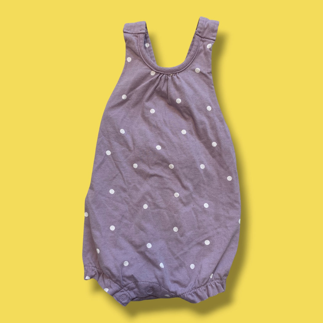 Purple H&amp;M polkadot overalls, 9-12m