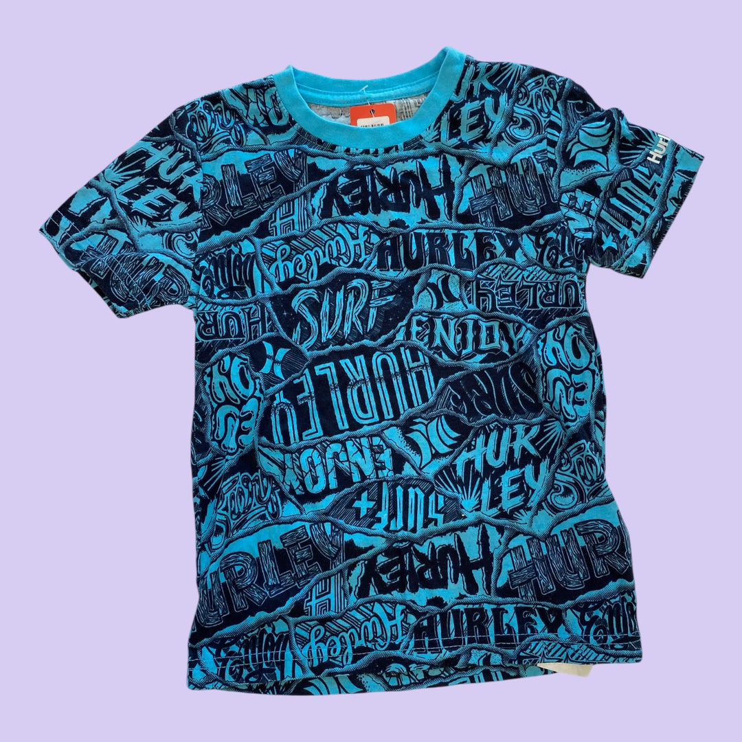 blue hurley t-shirt, 4/5y