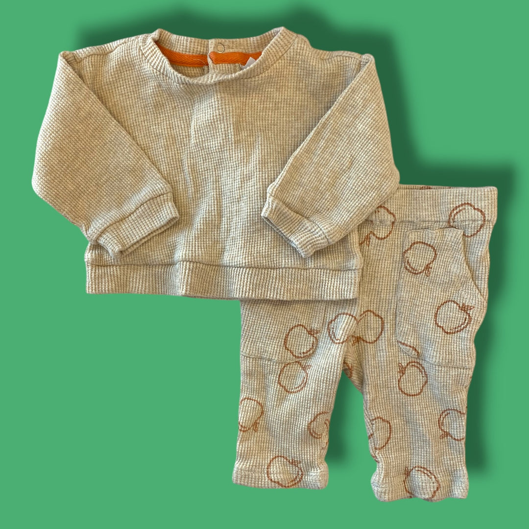 Tan Indigo 2 piece Set, 3-6m