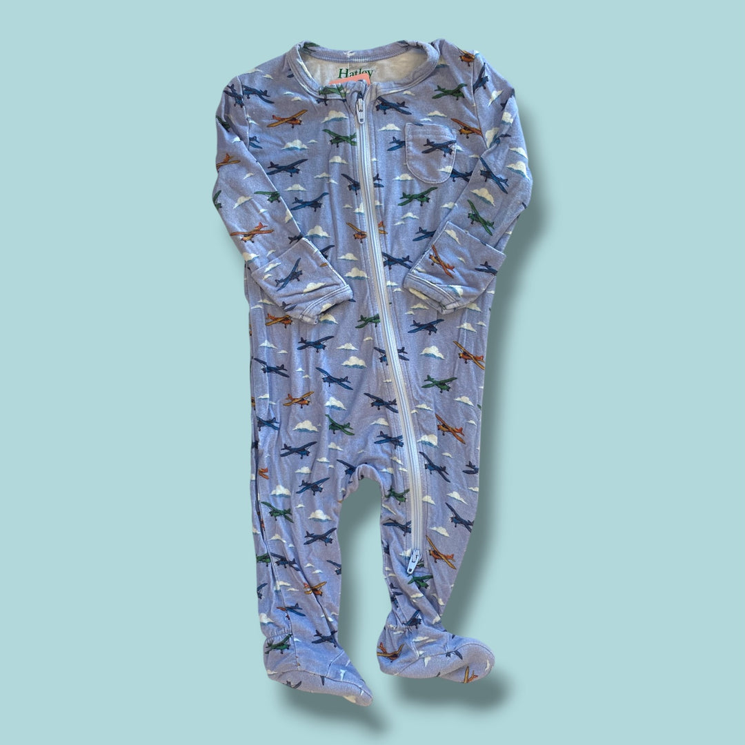 Blue Hatley planes zip sleeper, 6-9m