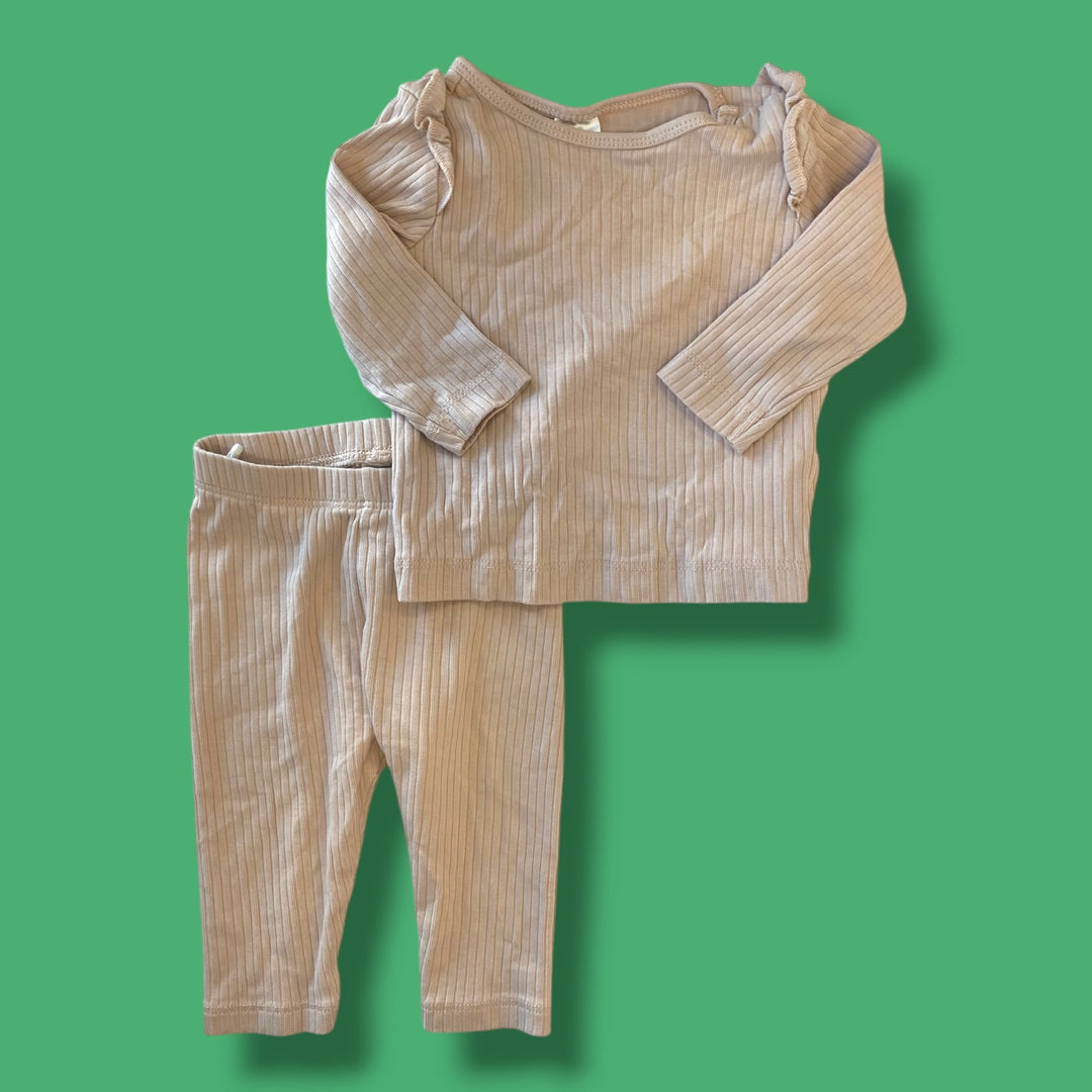 pink h&amp;m 2 piece set, 2-4m