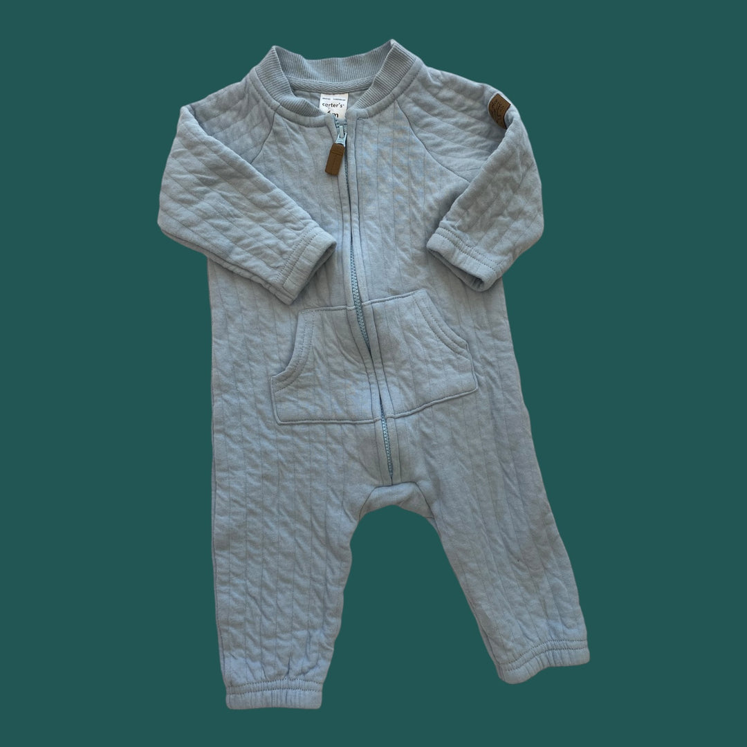 blue carters zip romper, 6m