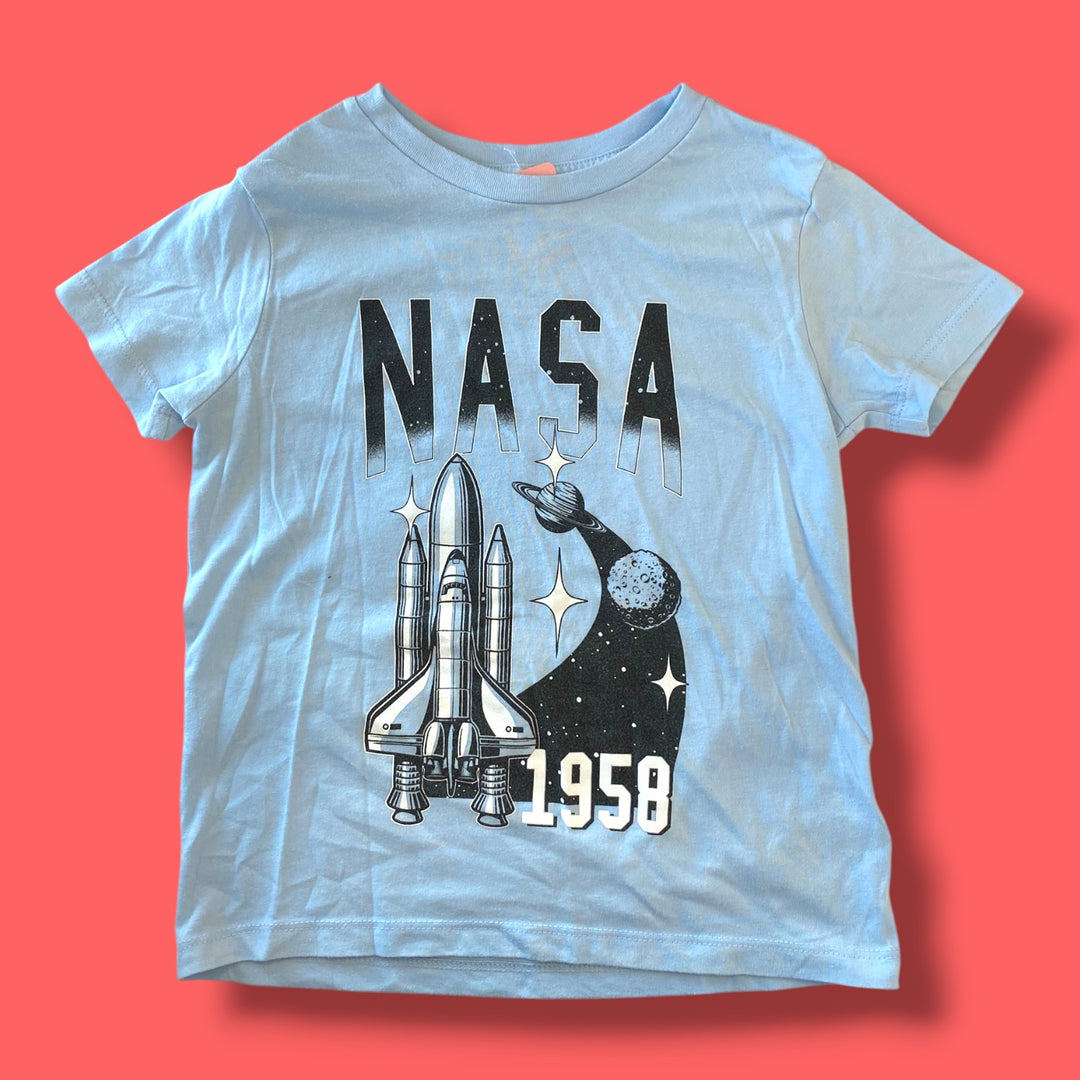 blue nasa t-shirt, 6/7y