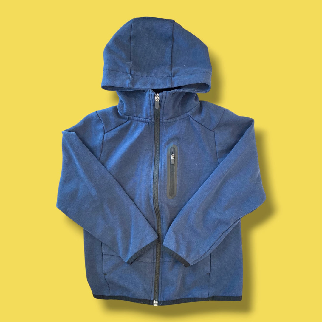 blue h&amp;m zip up, 6/7y
