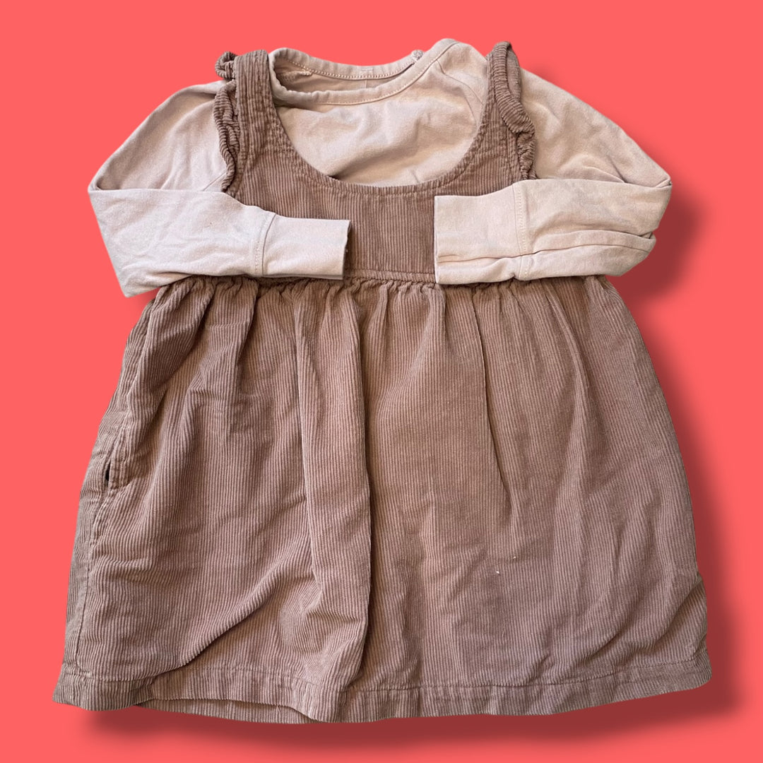 taupe pehr dress set, 2/3y