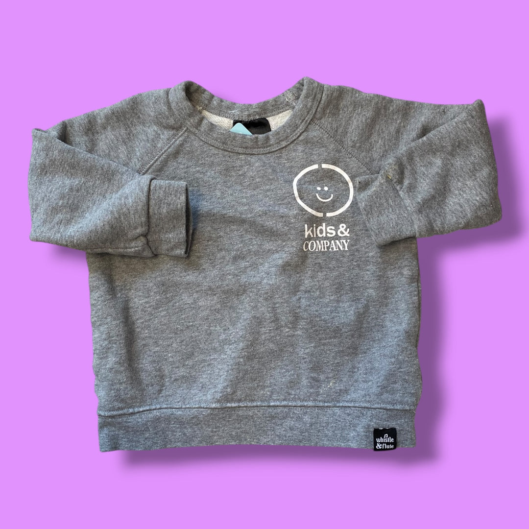 Grey Whistle&amp;Flute sweatshirt, 1/2y