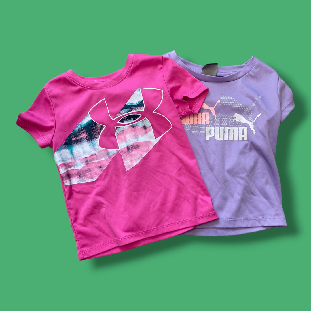 mixed brand set of athletic tees, 2t
