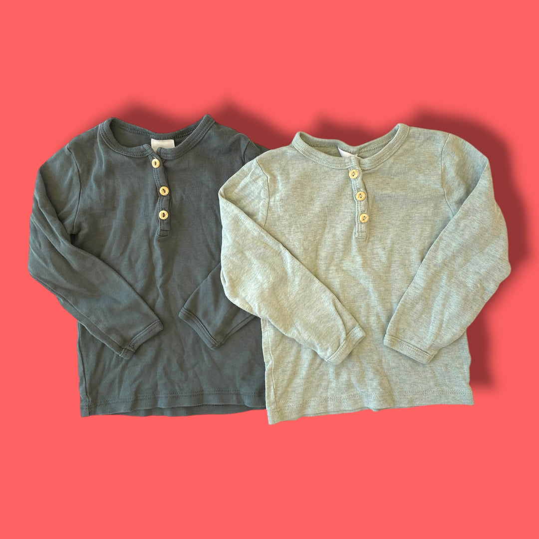 h&amp;m set of long sleeves, 9-12m
