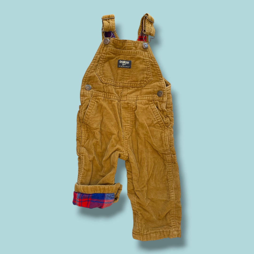 brown oshkosh overall, 9-12m