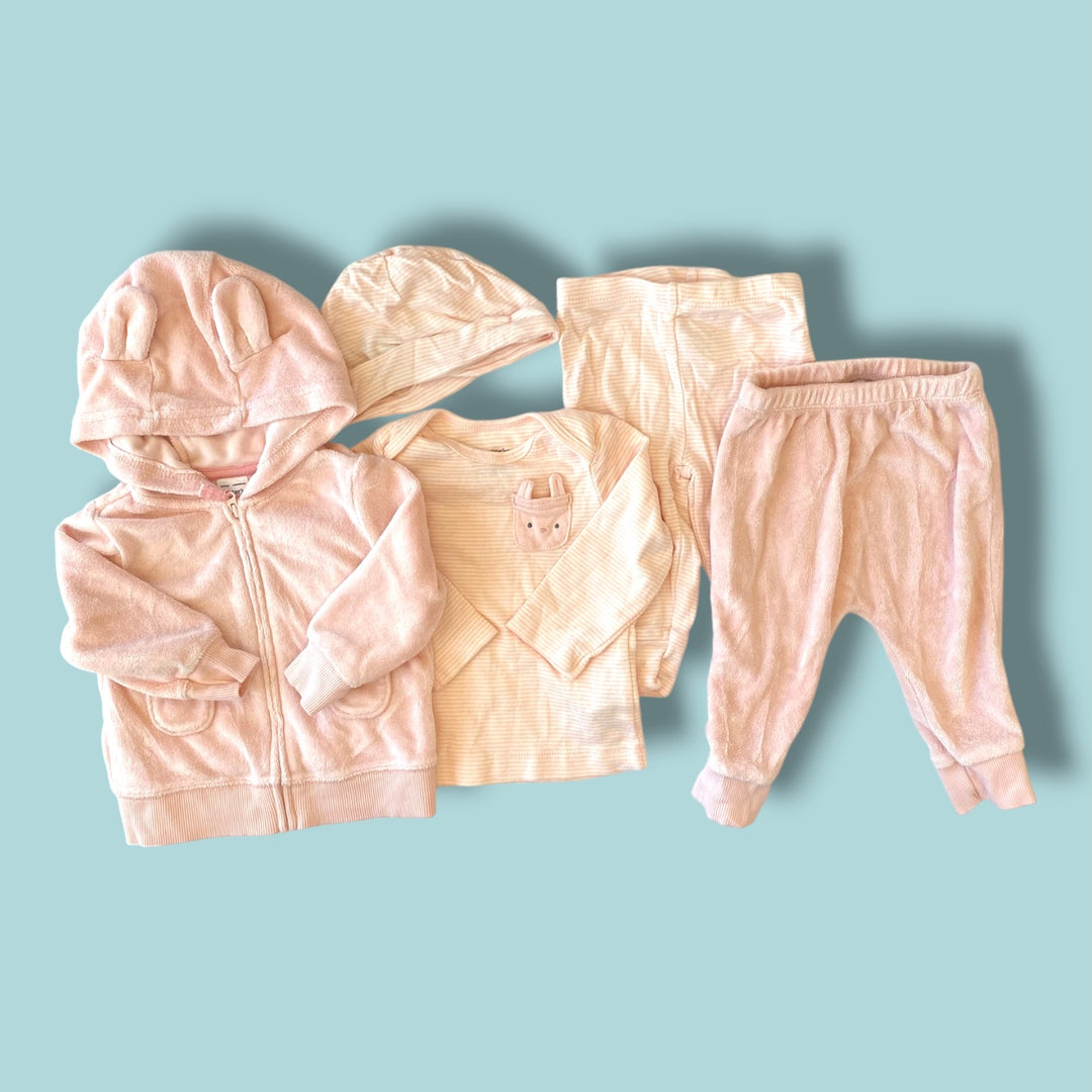 pink carters set, 6m