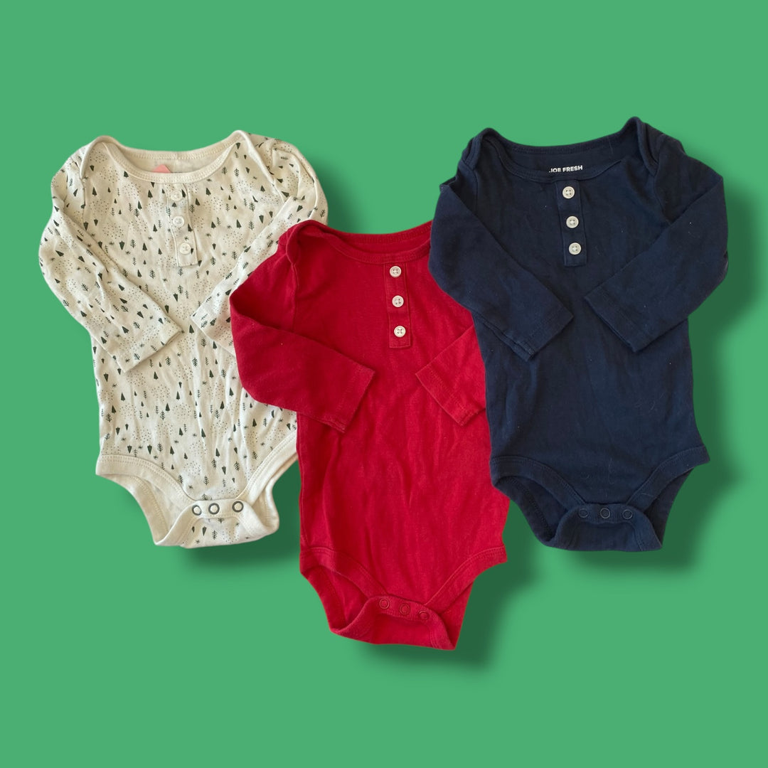 joe fresh set of bodysuits, 3-6m
